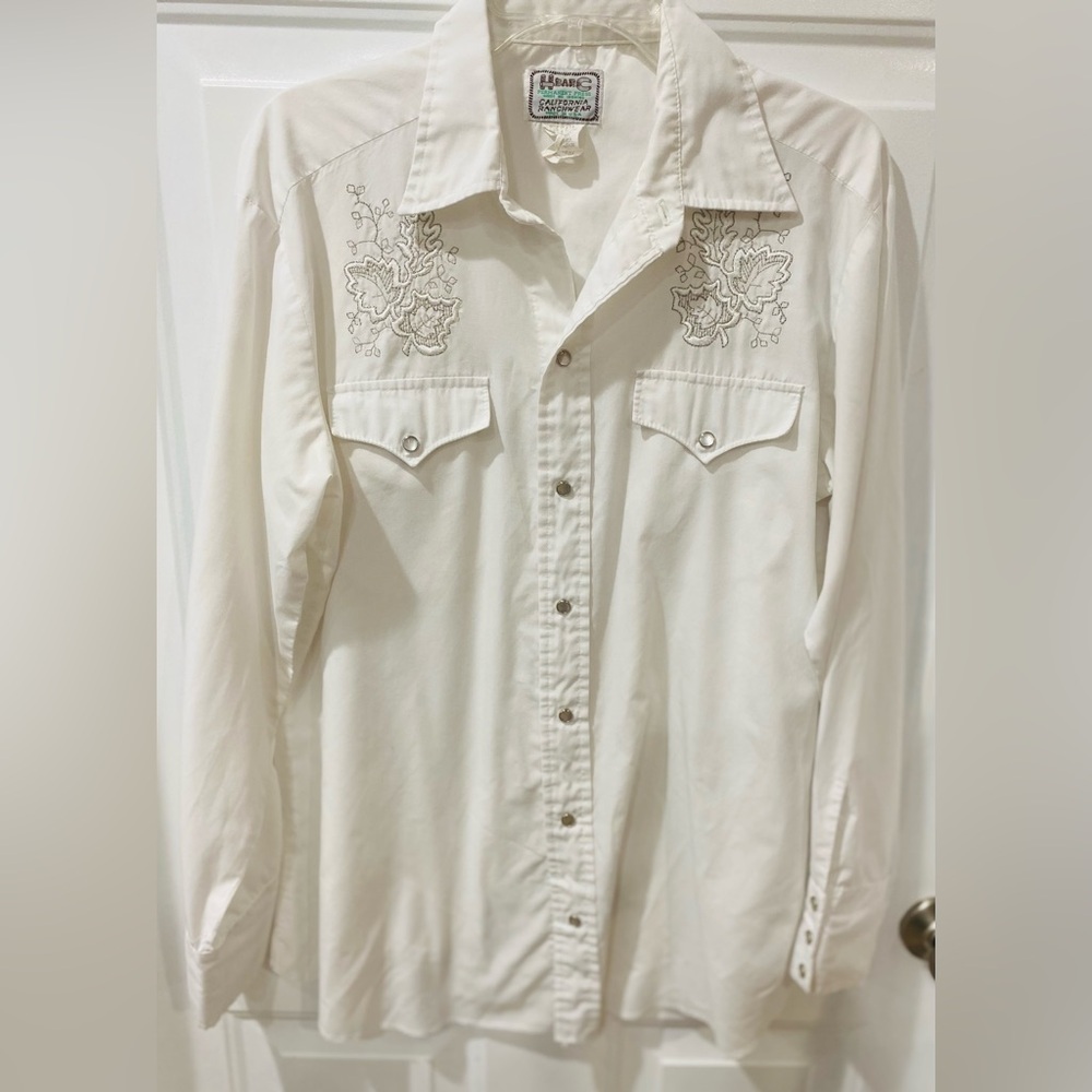 H Bar C Ranchwear Shirt Men's 16-34 Long Sleeve Snap Front Pockets CAROLINA VTG